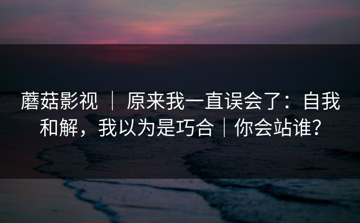 蘑菇影视 ｜ 原来我一直误会了：自我和解，我以为是巧合｜你会站谁？