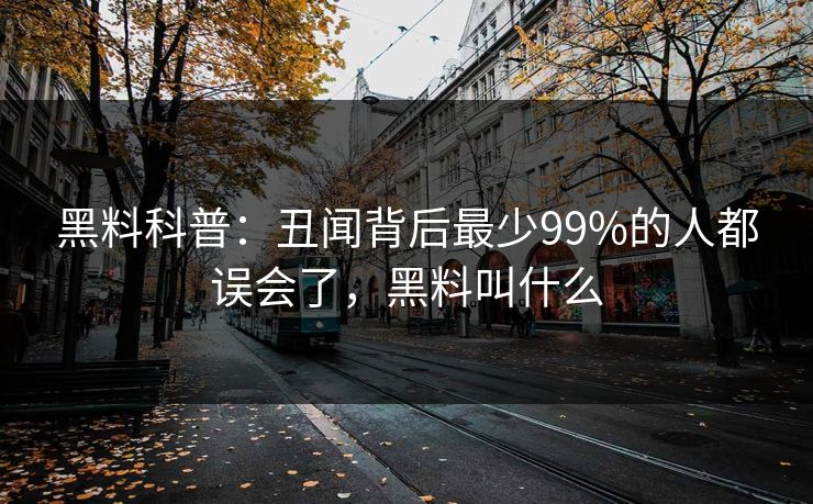 黑料科普：丑闻背后最少99%的人都误会了，黑料叫什么