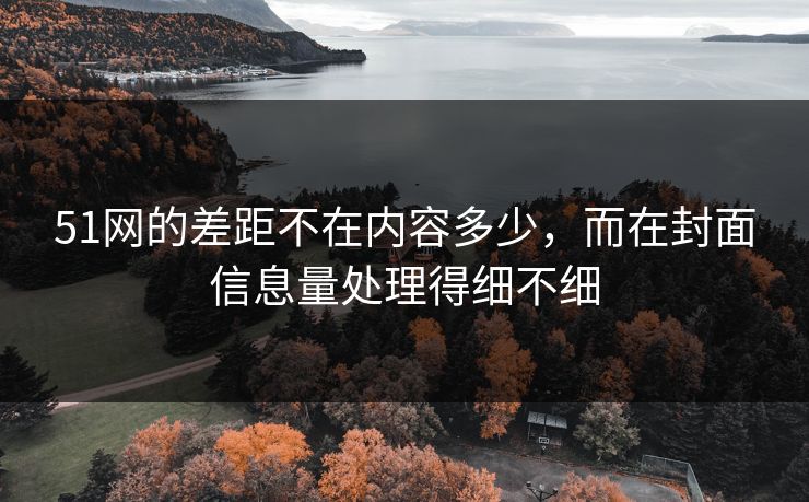 51网的差距不在内容多少，而在封面信息量处理得细不细