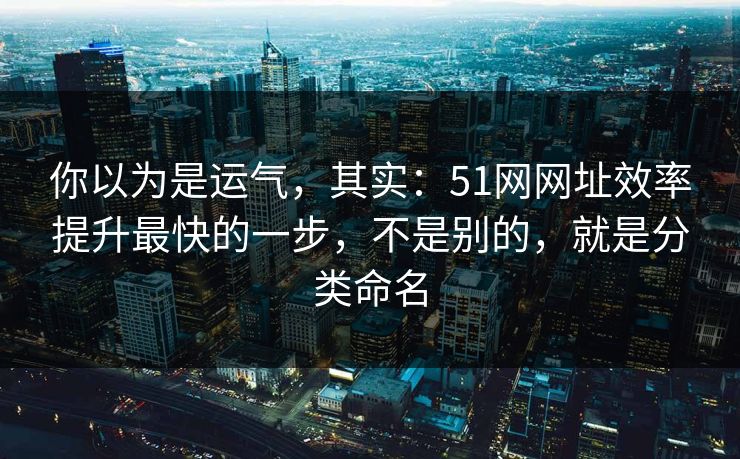 你以为是运气，其实：51网网址效率提升最快的一步，不是别的，就是分类命名